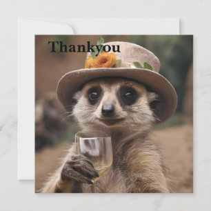 Granny Meerkat Wine Time, Thank You Card