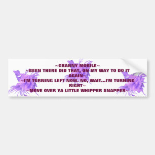 GRANNY MOBILE BUMPER STICKER