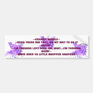 GRANNY MOBILE BUMPER STICKER