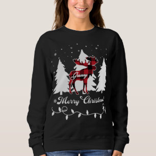 Granny Moose Buffalo Red Plaid Christmas Matching Sweatshirt