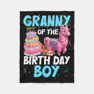Granny of Birthday Boy Llama Pinata Bday Party Fleece Blanket