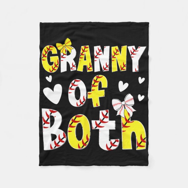 Granny Of Both Proud Softll Sell Granny Grandma  Fleece Blanket (Front)