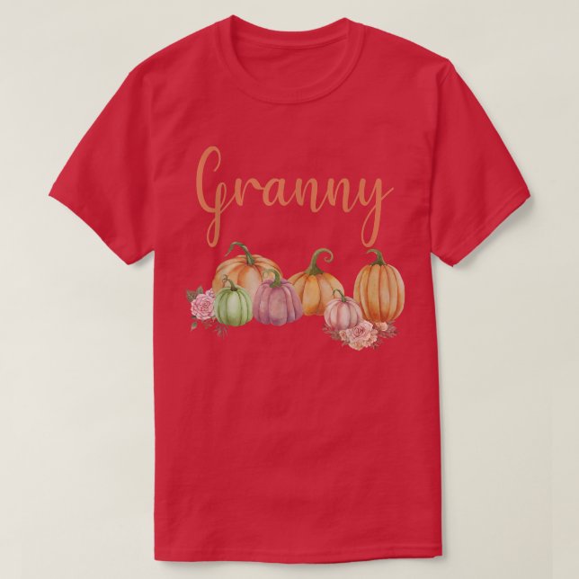 Granny of Little Pumpkin First Birthday Autumn Pum T-Shirt (Design Front)
