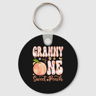 Granny of one sweet peach 1st birthday girl party key ring