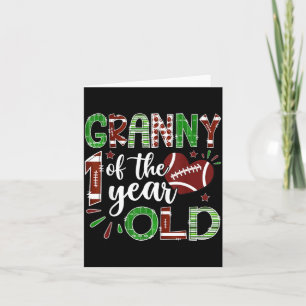 Granny Of The 1 Year Old Football First Birthday B Card