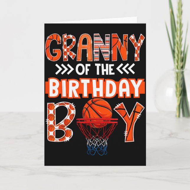 Granny Of The Birthday Boy Basketball Lover Matchi Card (Front)