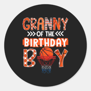 Granny Of The Birthday Boy Basketball Lover Matchi Classic Round Sticker