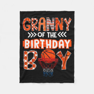 Granny Of The Birthday Boy Basketball Lover Matchi Fleece Blanket