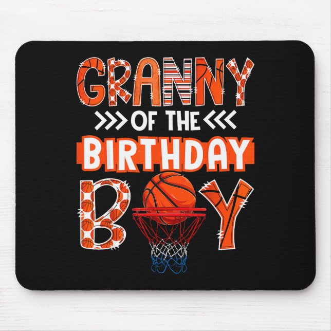 Granny Of The Birthday Boy Basketball Lover Matchi Mouse Mat (Front)