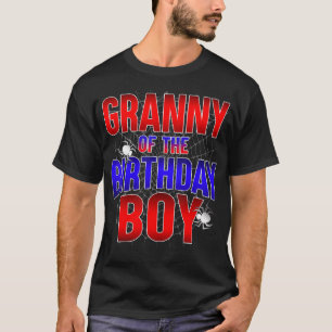 Granny Of The Birthday Boy Costume Spider Web Bday T-Shirt