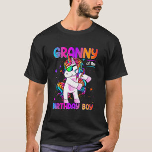 Granny of the Birthday Boy Dabbing Unicorn Party 1 T-Shirt