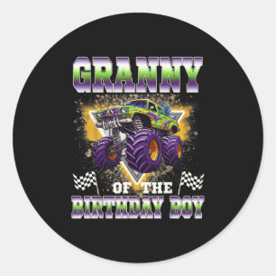 Granny Of The Birthday Boy Monster Truck Birthday Classic Round Sticker