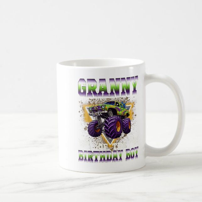 Granny Of The Birthday Boy Monster Truck Birthday  Coffee Mug (Right)