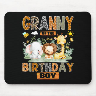 Granny of the birthday boy safari jungle wild mouse mat