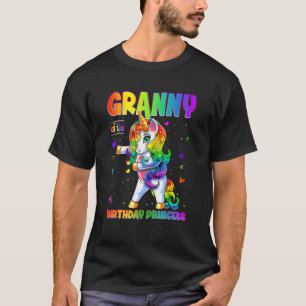 Granny Of The Birthday Princess Girl Flossing Unic T-Shirt