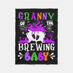 Granny Of The Brewing Baby Grandma To Be Halloween Fleece Blanket