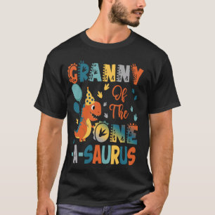 Granny Of The One-A-Saurus 2Nd Birthday Dinosaur P T-Shirt