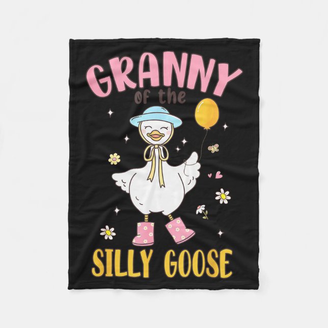 Granny Of The Silly Goose First Birthday Family Ma Fleece Blanket (Front)
