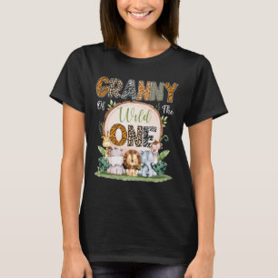 Granny Of The Wild One First Birthday Safari Woodl T-Shirt