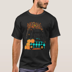 Granny 's Little Pumpkins Truck Green Plaid Autumn T-Shirt
