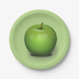 Granny Smith Apple Paper Plate