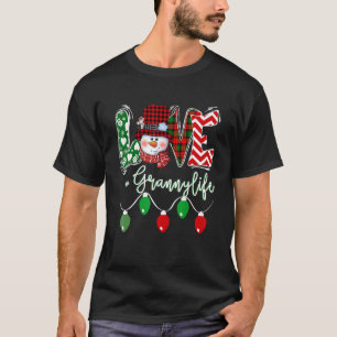 Granny Snowman Love Granny Life Christmas Red Plai T-Shirt