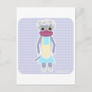 Granny Sock Monkey Postcard