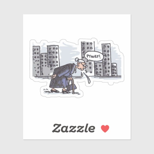 Granny Spitting! contour sticker (Sheet)