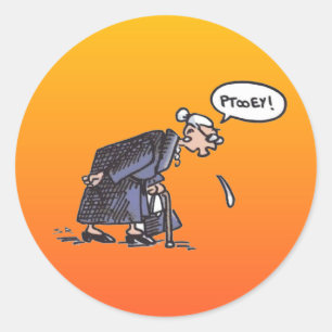 Granny Spitting! large round stickers