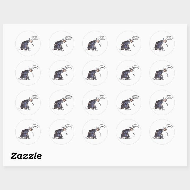 Granny Spitting! round small stickers (Sheet)
