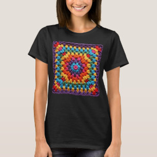 Granny Square Crochet Pattern Seventies Retro Patt T-Shirt