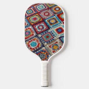 Granny Square Crocheted Quilt  Pickleball Paddle