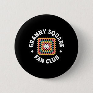 Granny Square Fan Club Crochet T Shirt Craft Lover 6 Cm Round Badge