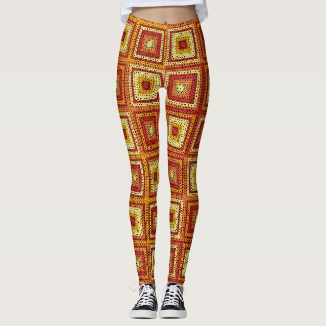 Granny Square Pattern Leggings (Front)