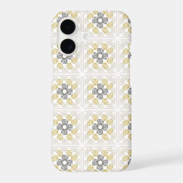 Granny square sketch design yellow grey (Back)