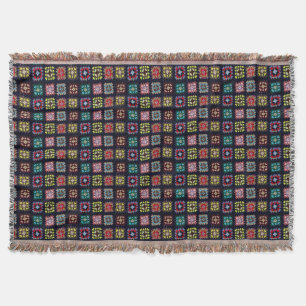 Granny squares throw blanket