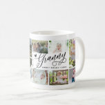 Granny We Love You Photo Collage Coffee Mug<br><div class="desc">Modern,  trendy photo collage mug for grandmas. Design features 10 photos of grandchildren,  typography script ''granny'' we love you on a white background. Personalise further with a name.</div>
