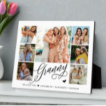 Granny We Love You Photo Collage Typography   Plaque<br><div class="desc">Modern photo collage typography plaque features 7 photos and elegant script ''granny we love you'' and names. Perfect gift for your grandmothers.</div>