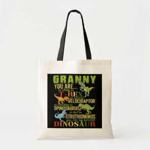 Granny You Are As Strong As T Rex Fun Dinosaur Tote Bag
