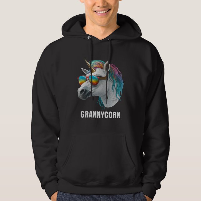 Grannycorn Mother s Day Unicorns Grandmacorn Grand Hoodie (Front)
