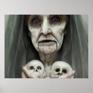 Granny's babies Halloween  Postcard Poster