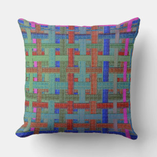 Grannys coloured 'plaid' in burlap or canvas aspec cushion