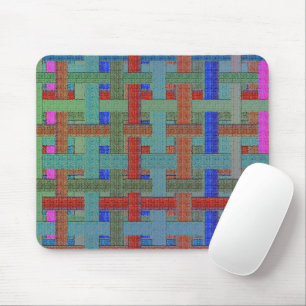 Grannys coloured 'plaid' in burlap or canvas aspec mouse mat