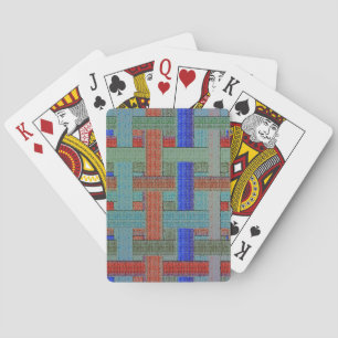 Grannys coloured 'plaid' in burlap or canvas aspec playing cards