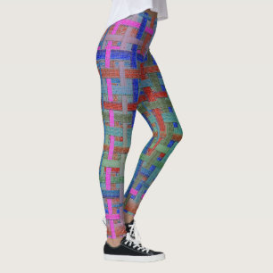 Granny's colourful "plaid", with canvas aspect leg leggings