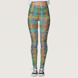 Granny's colourful "plaid", with canvas aspect leggings