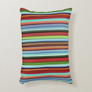 Granny's colourful stripes, with soft rough aspect decorative cushion