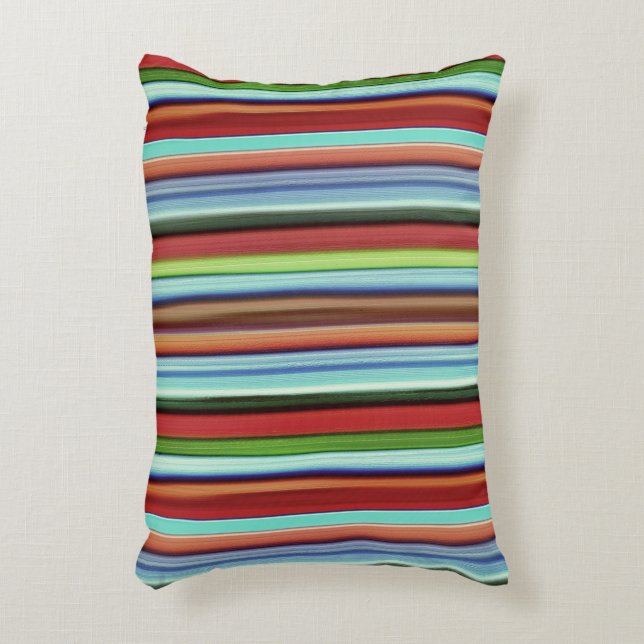 Granny's colourful stripes, with soft rough aspect decorative cushion (Front(Vertical))