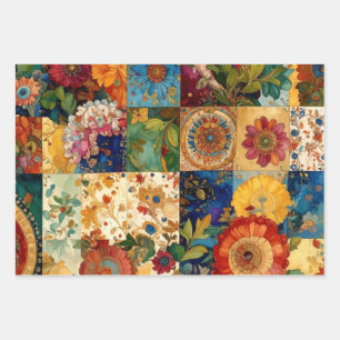Granny's Patchwork Wrapping Paper Sheet