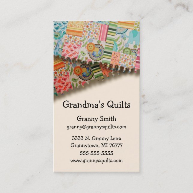 Granny's Quilts Business Card (Front)